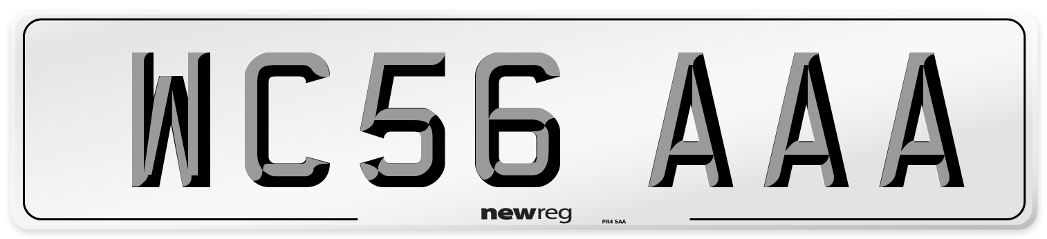 WC56 AAA Number Plate from New Reg